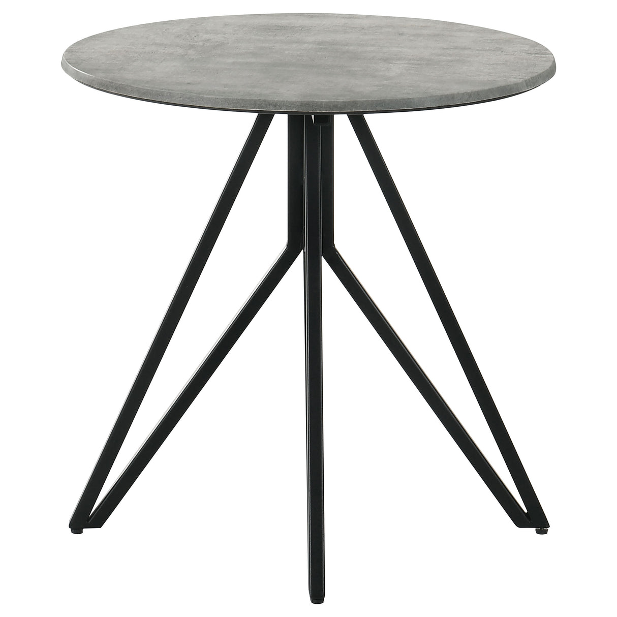 Hadi Round End Table With Hairpin Legs Cement And Gunmetal
