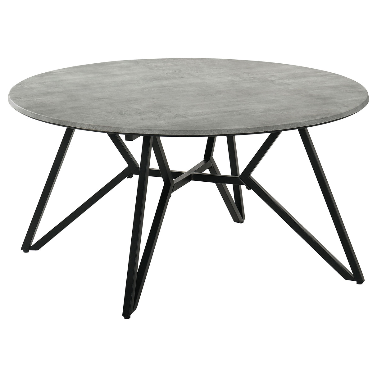 Hadi Round Coffee Table With Hairpin Legs Cement And Gunmetal