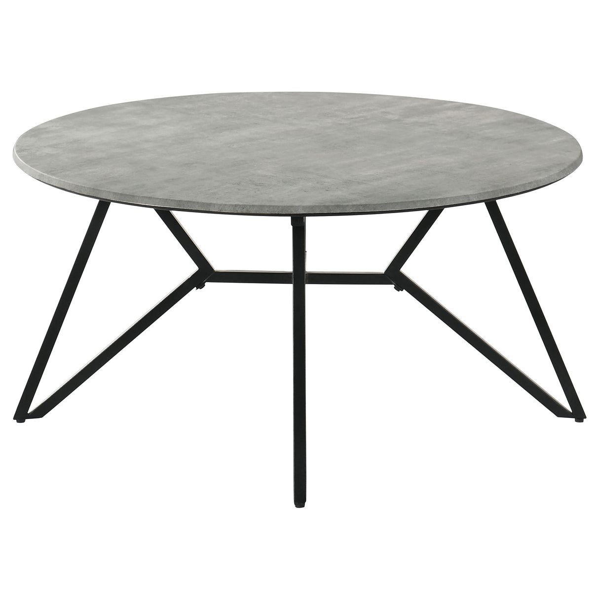 Hadi Round Coffee Table With Hairpin Legs Cement And Gunmetal