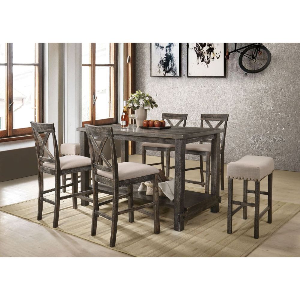 Martha Weathered Gray Finish Ii Counter Height Table