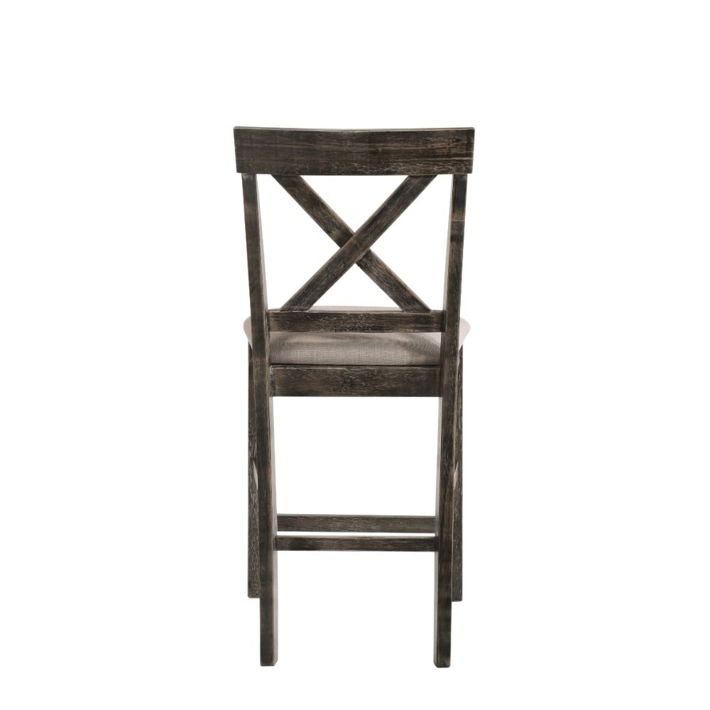 Martha Tan Linen & Weathered Gray Finish Ii Counter Height Chair (Set-2)