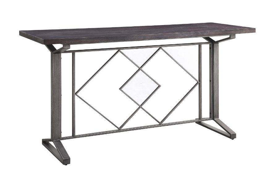 Evangeline Salvaged Brown & Black Finish Counter Height Table
