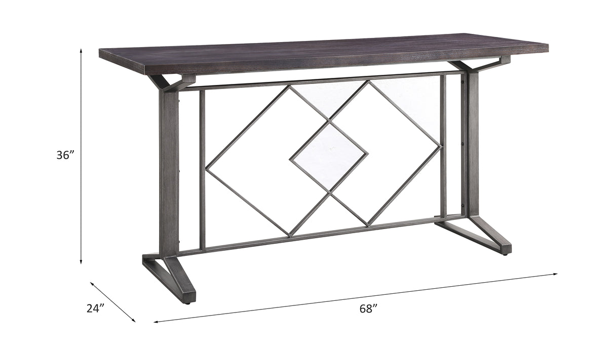Evangeline Salvaged Brown & Black Finish Counter Height Table
