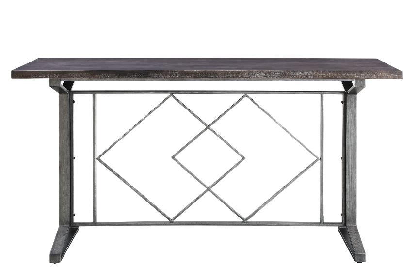 Evangeline Salvaged Brown & Black Finish Counter Height Table