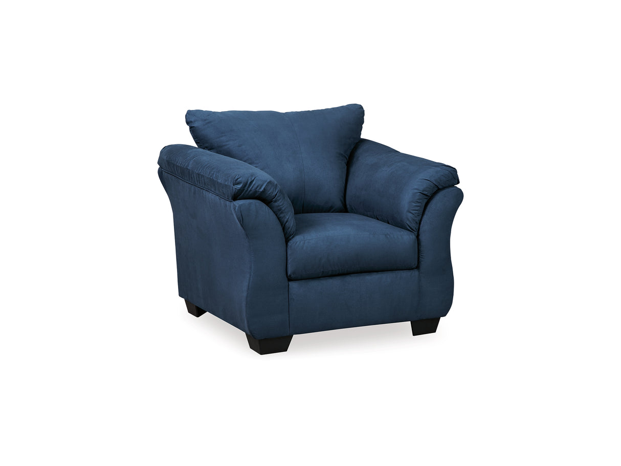 Darcy Blue Chair And Ottoman