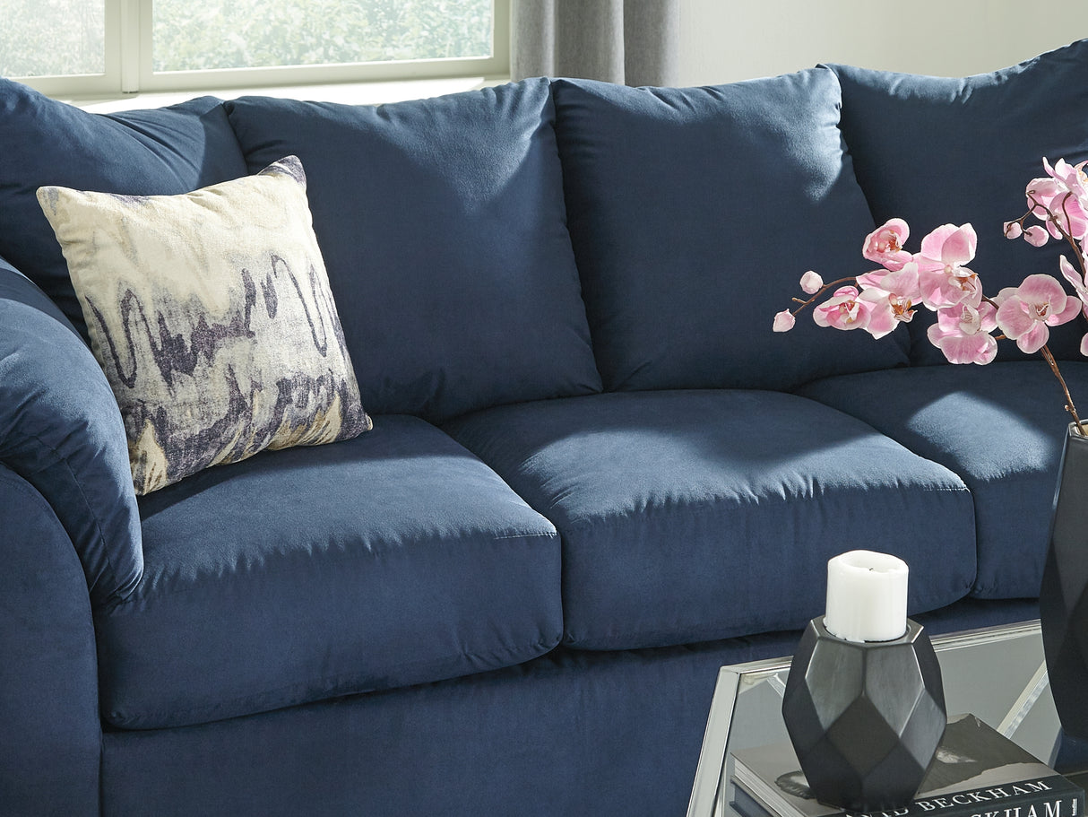 Darcy Blue Sofa And Recliner
