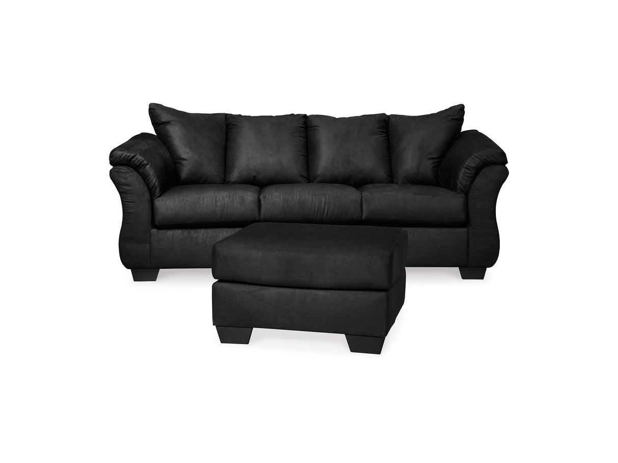Darcy Black Sofa And Ottoman
