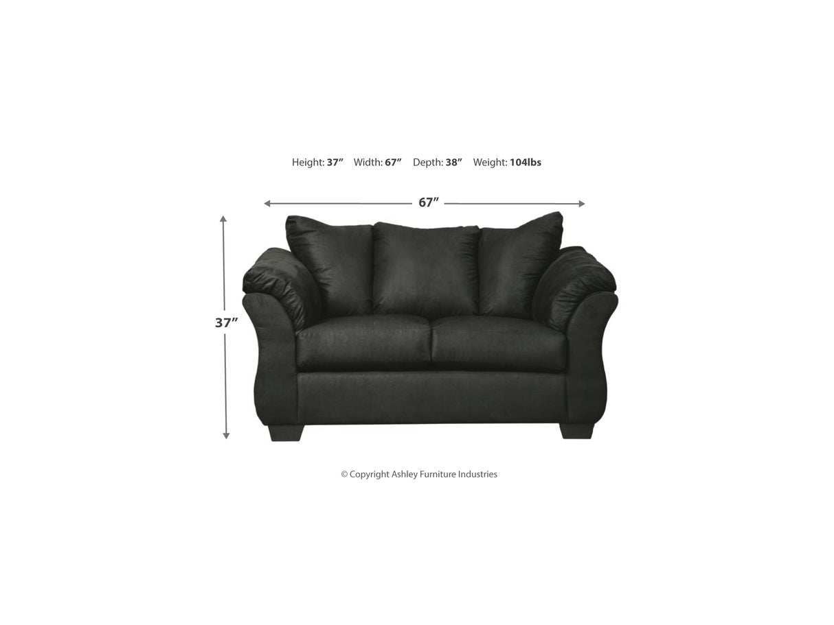Darcy Black Sofa, Loveseat, Chair And Ottoman
