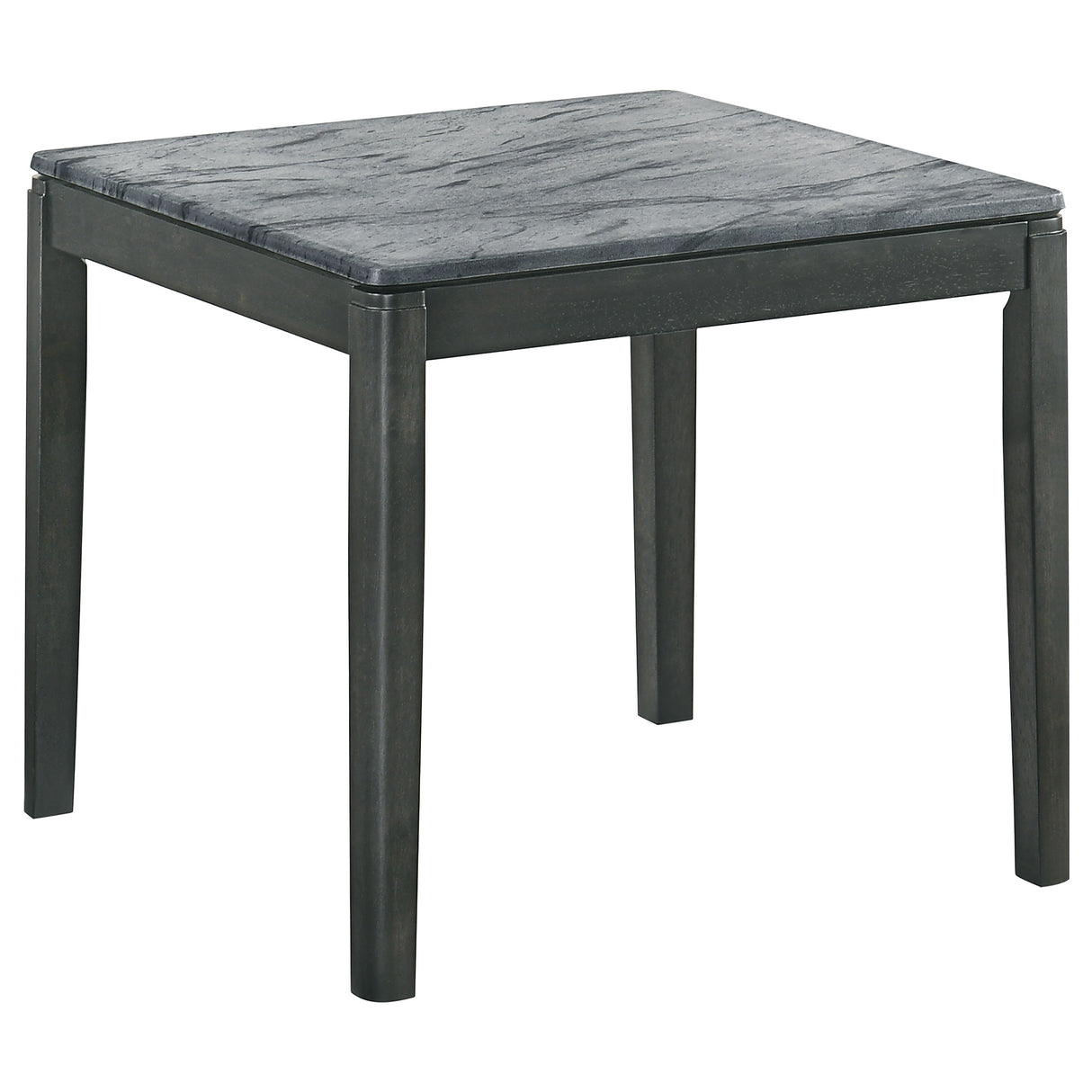 Square End Table Faux Grey Marble And Black