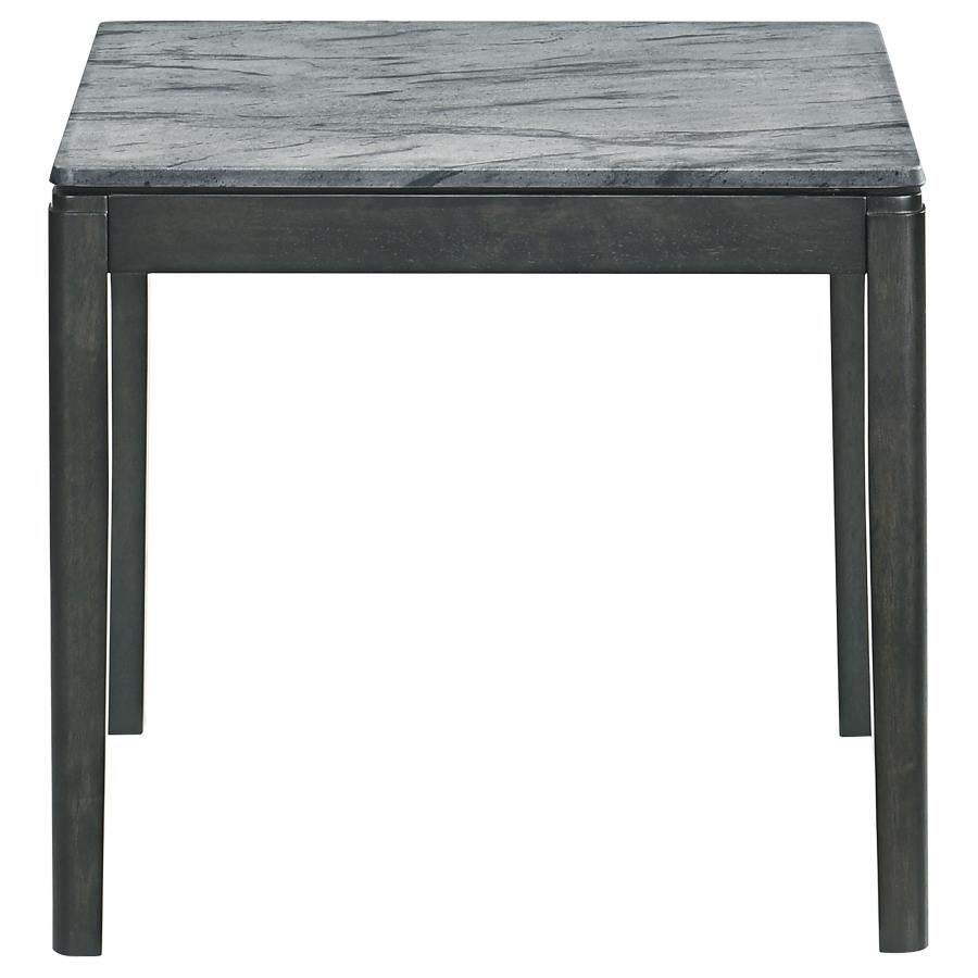 Square End Table Faux Grey Marble And Black