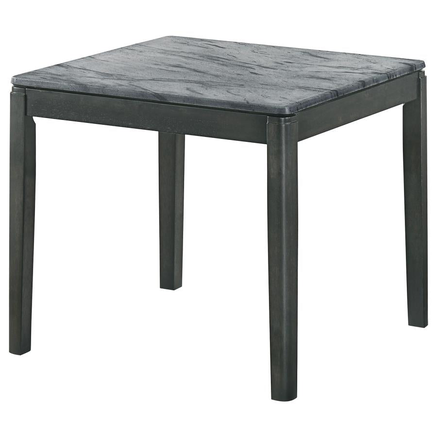Square End Table Faux Grey Marble And Black