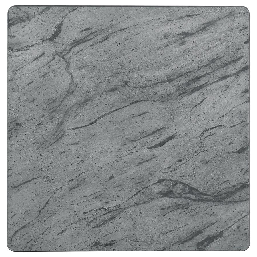 Square End Table Faux Grey Marble And Black