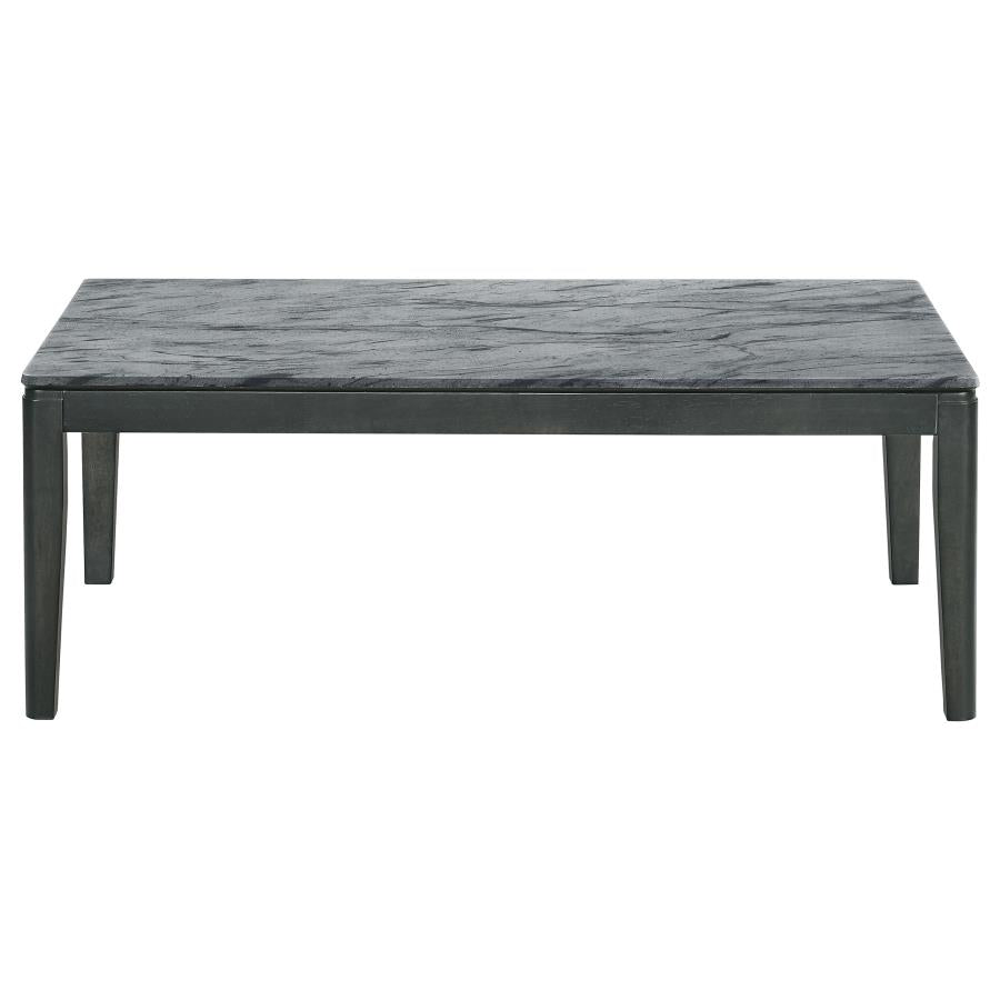 Rectangular Coffee Table Faux Grey Marble And Black