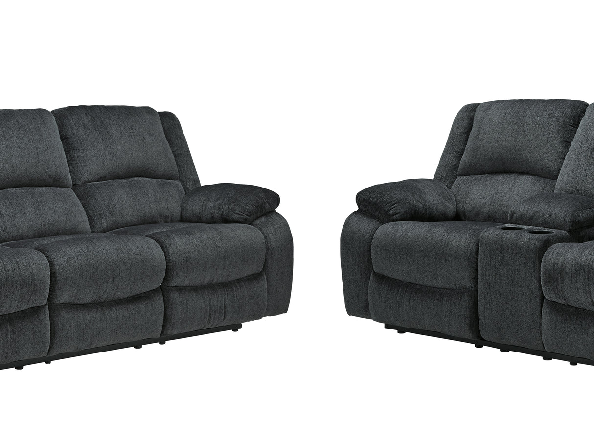 Draycoll Slate Power Reclining Sofa And Loveseat