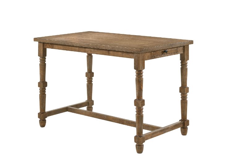 Farsiris Weathered Oak Finish Counter Height Table