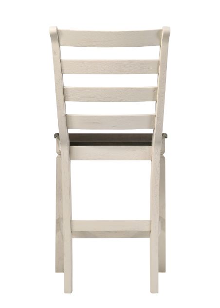 Tasnim Oak & Antique White Finish Counter Height Chair (Set-2)