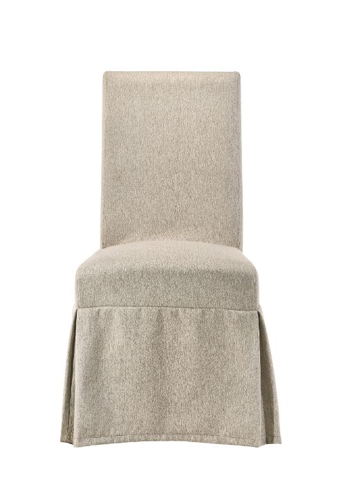 Faustine Tan Fabric & Salvaged Light Oak Finish Side Chair (Set-2)