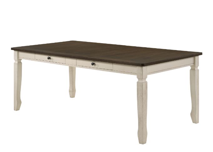 Fedele Weathered Oak & Cream Finish Dining Table