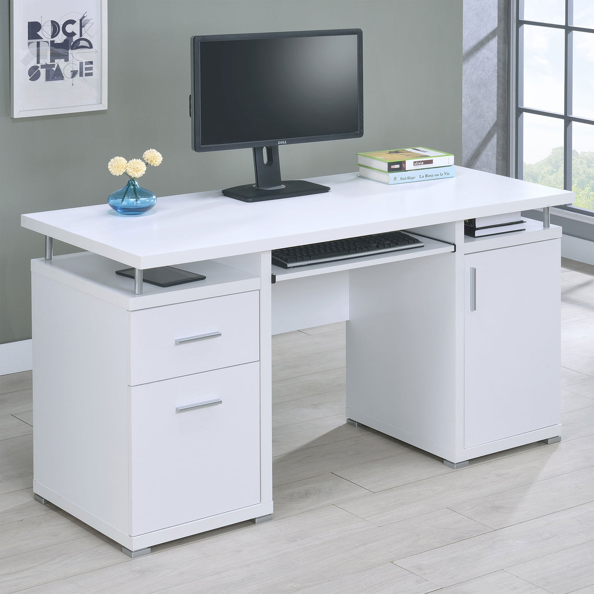 Tracy 2-Drawer Computer Desk White