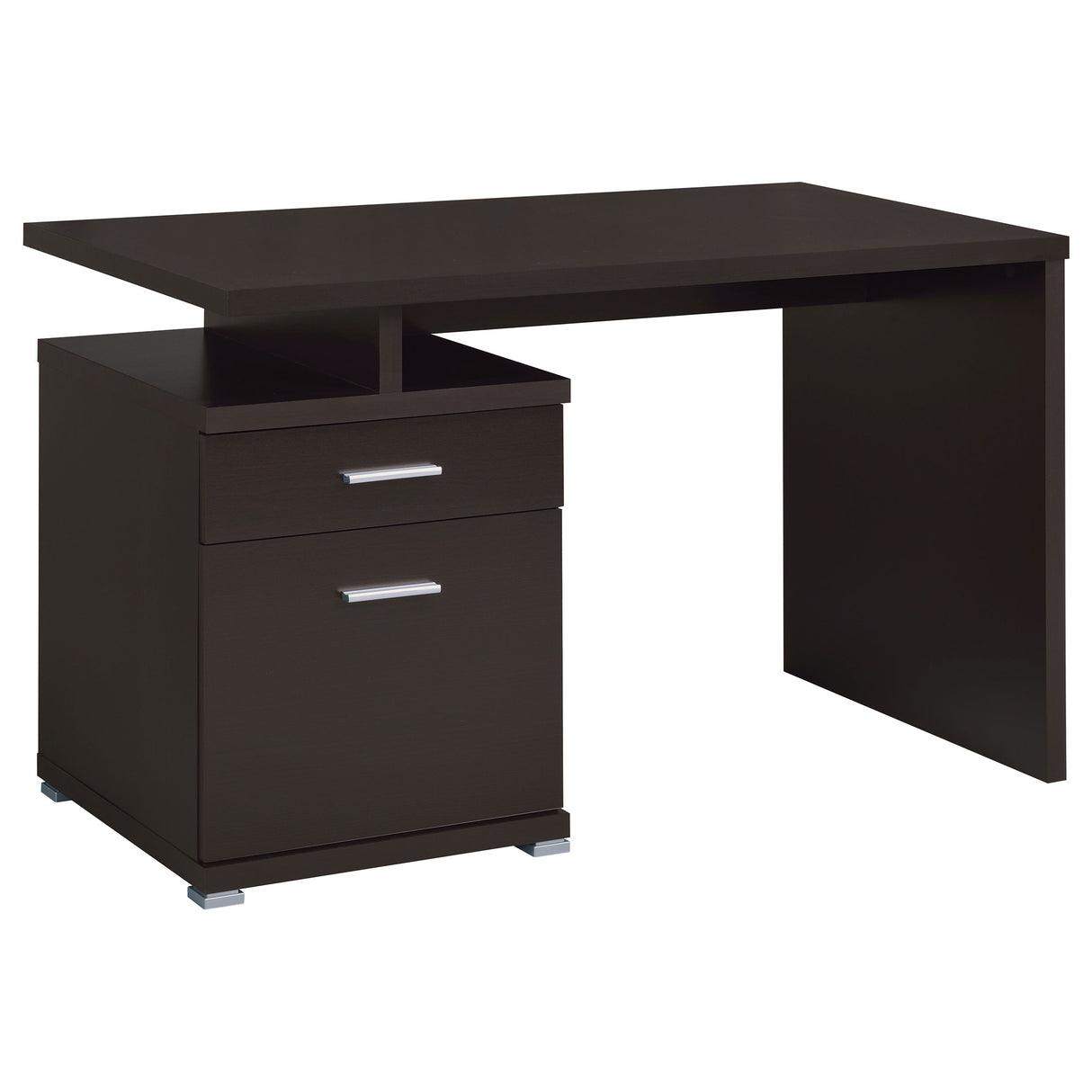 Irving 2-Drawer Office Desk With Cabinet Cappuccino