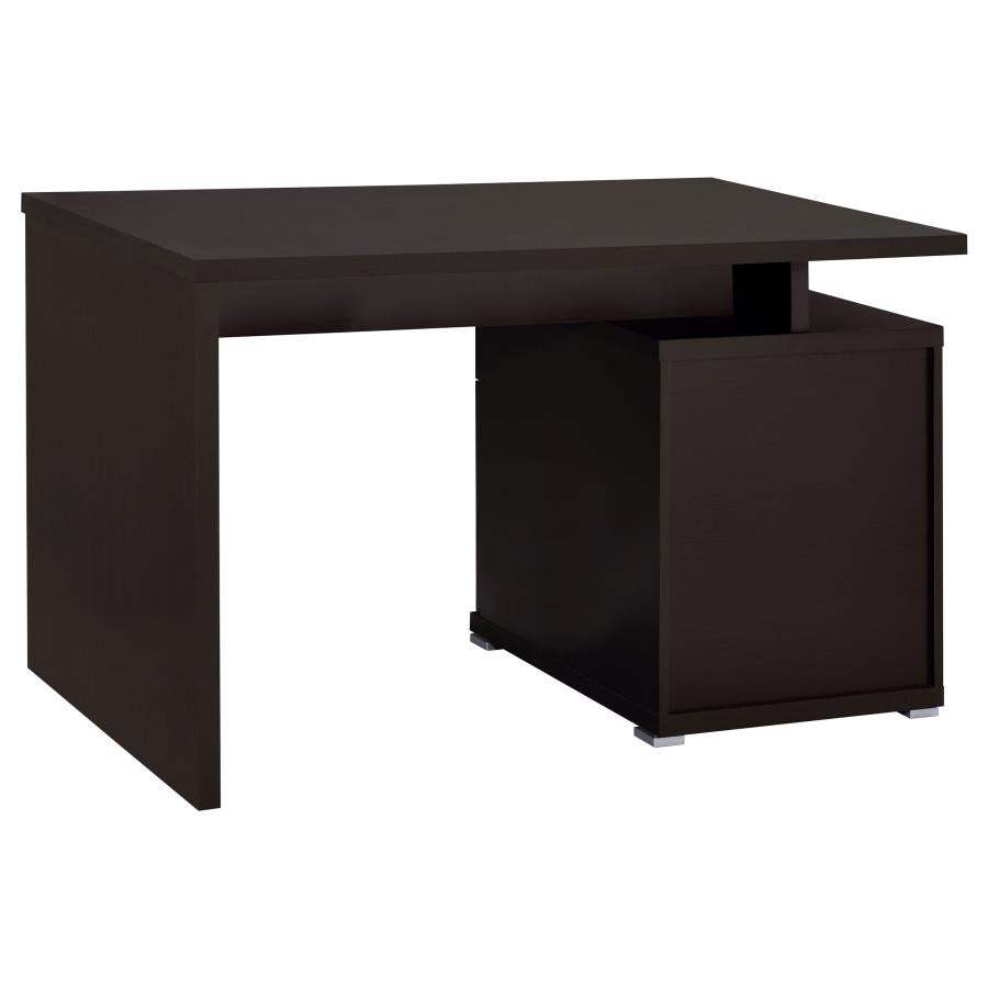 Irving 2-Drawer Office Desk With Cabinet Cappuccino