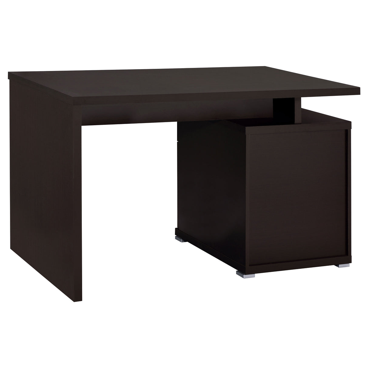 Irving 2-Drawer Office Desk With Cabinet Cappuccino