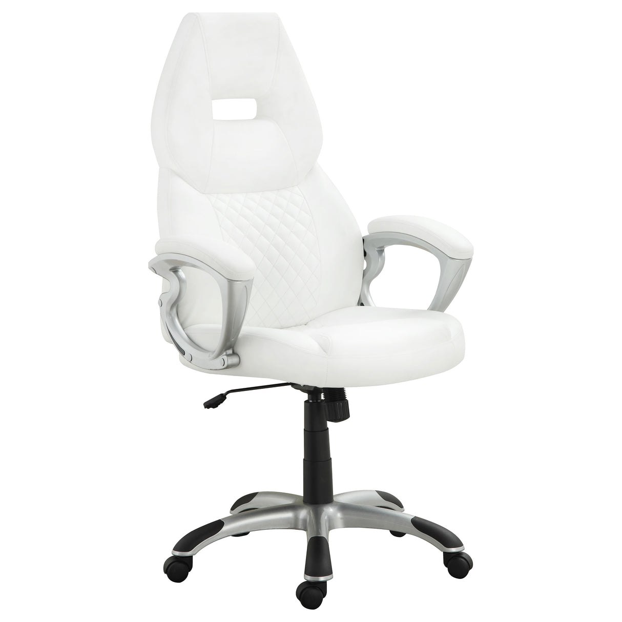 Bruce Adjustable Height Office Chair White And Silver
