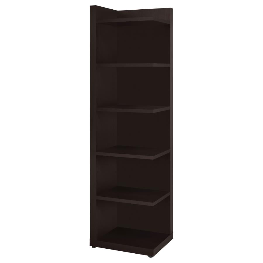 Pinckard 6-Tier Corner Bookcase Cappuccino