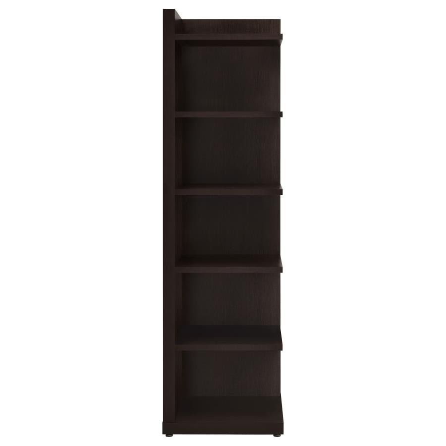 Pinckard 6-Tier Corner Bookcase Cappuccino