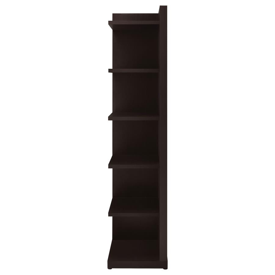 Pinckard 6-Tier Corner Bookcase Cappuccino