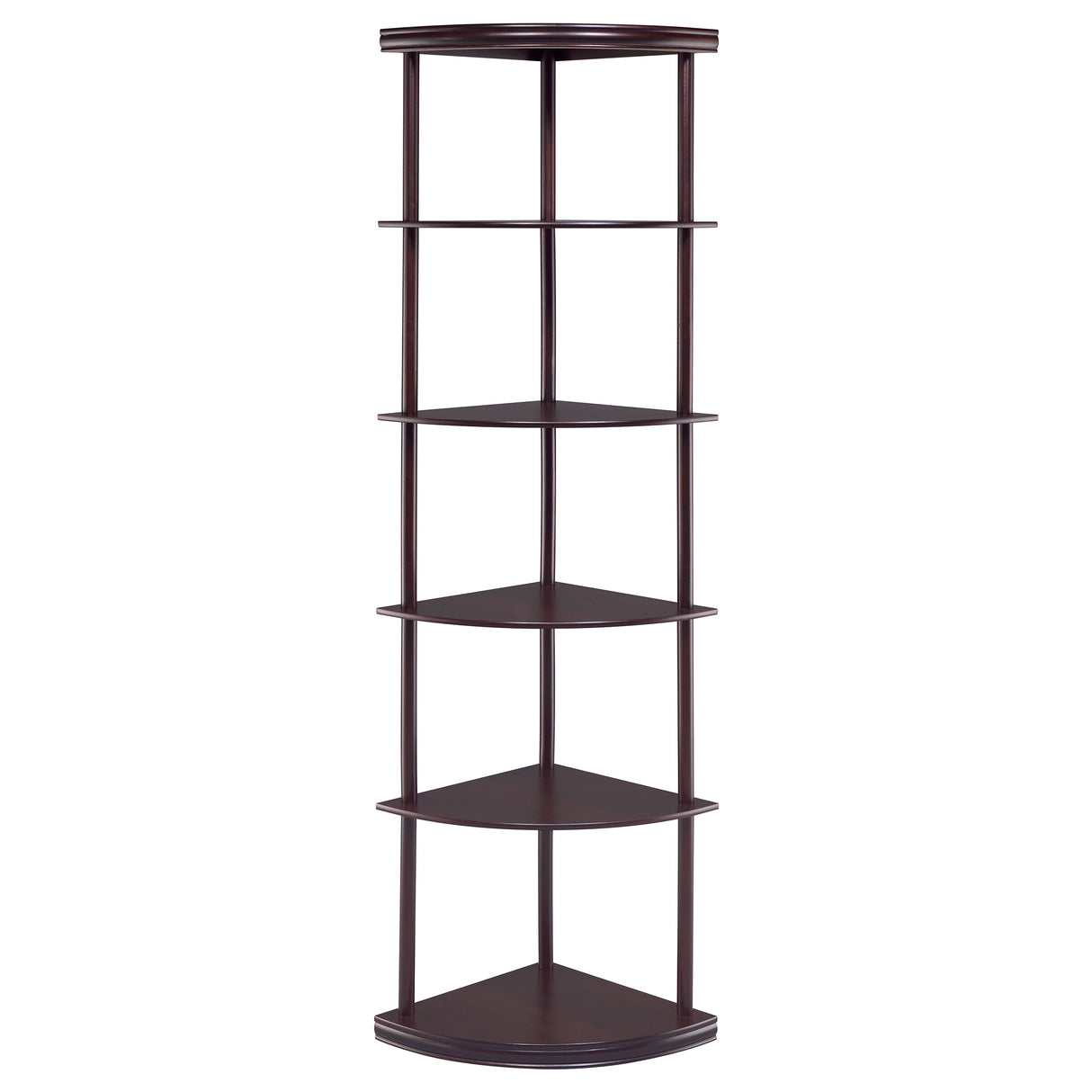 Bonwick 5-Shelf Corner Bookshelf Cappuccino
