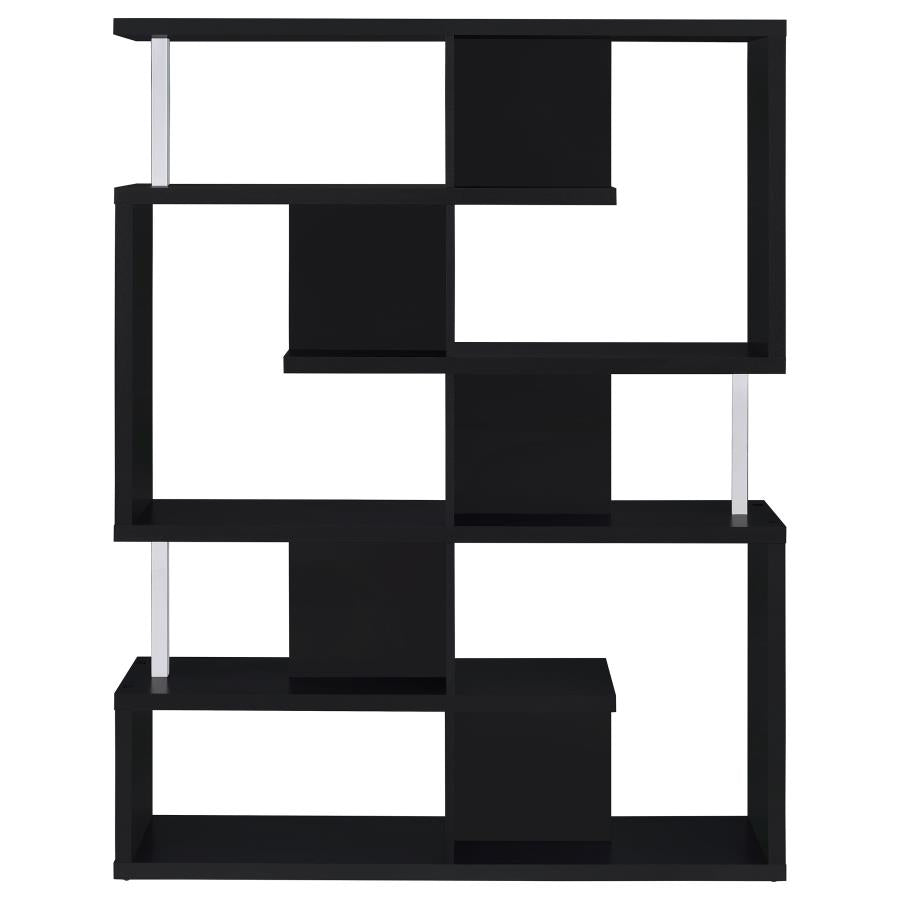 Hoover 5-Tier Bookcase Black And Chrome