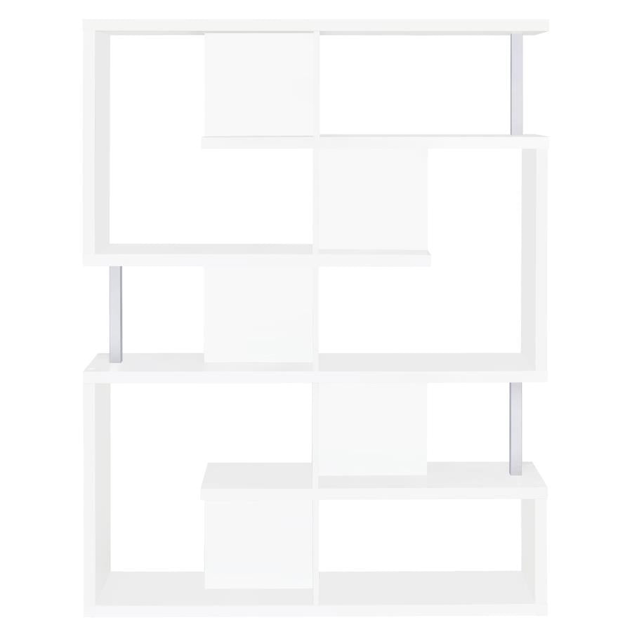Hoover 5-Tier Bookcase White And Chrome