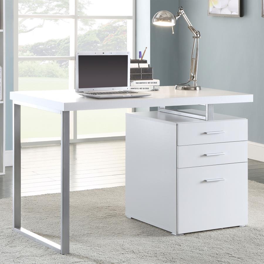 Brennan 3-Drawer Office Desk White