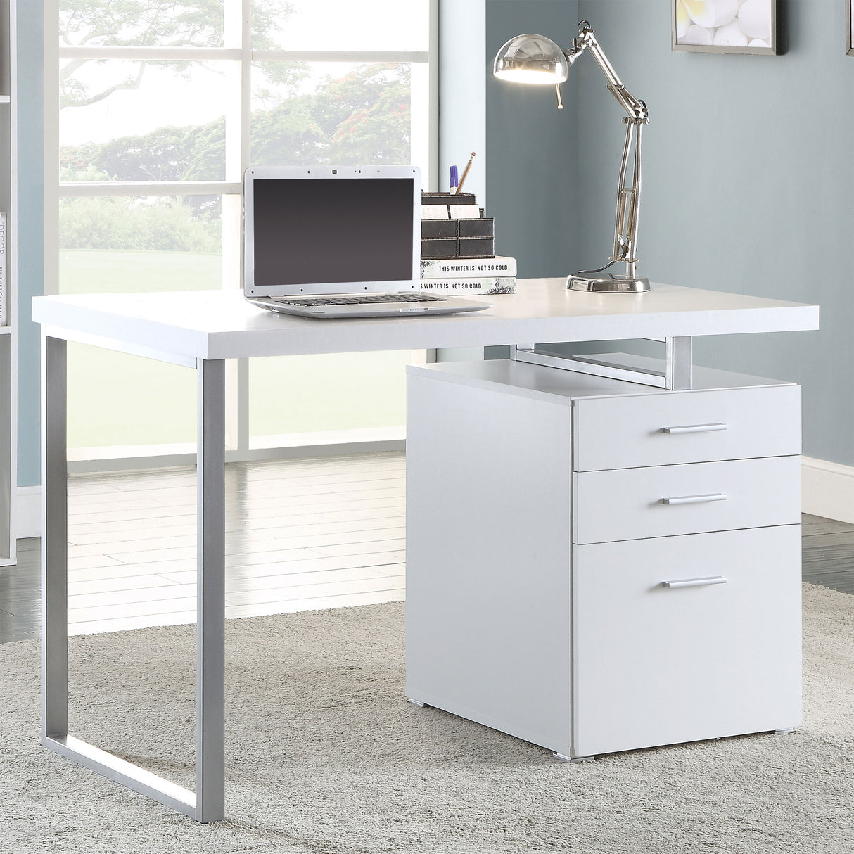 Brennan 3-Drawer Office Desk White