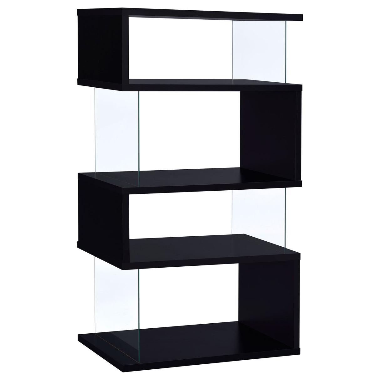 Emelle 4-Tier Bookcase Black And Clear