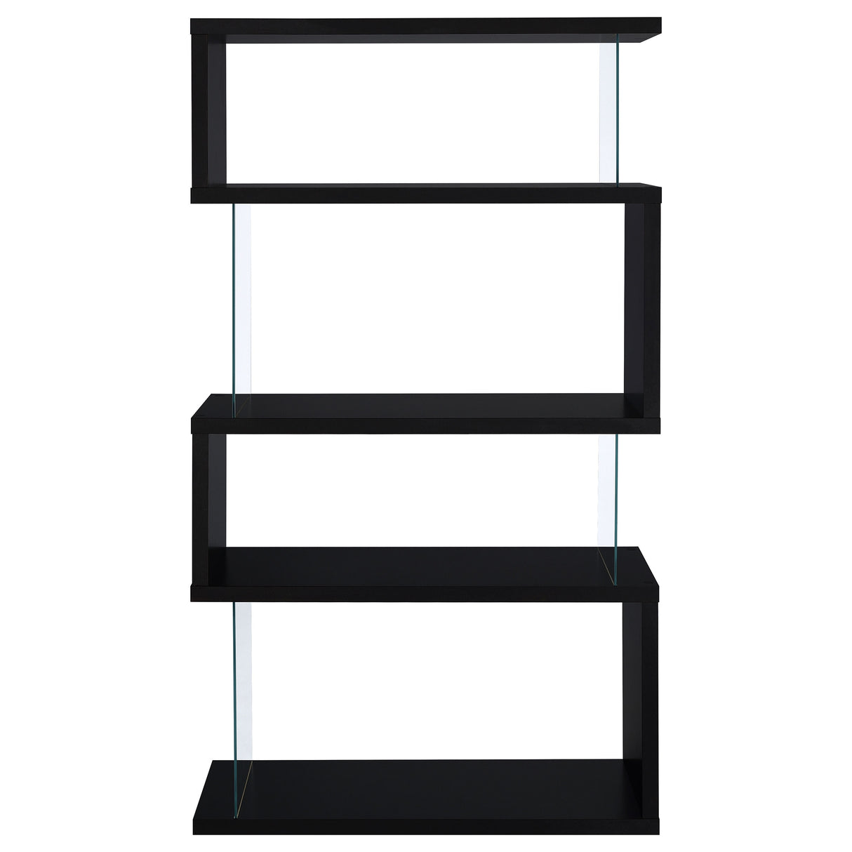 Emelle 4-Tier Bookcase Black And Clear
