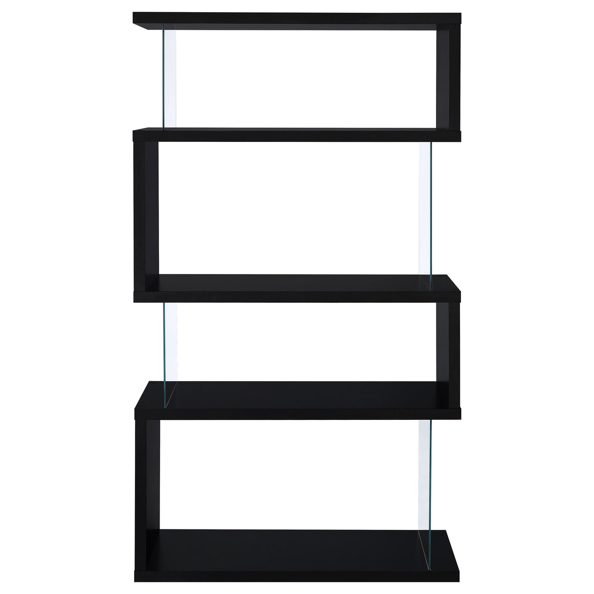 Emelle 4-Tier Bookcase Black And Clear
