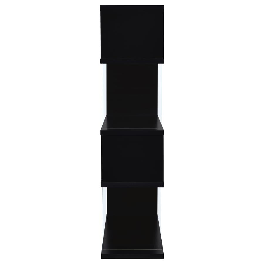 Emelle 4-Tier Bookcase Black And Clear