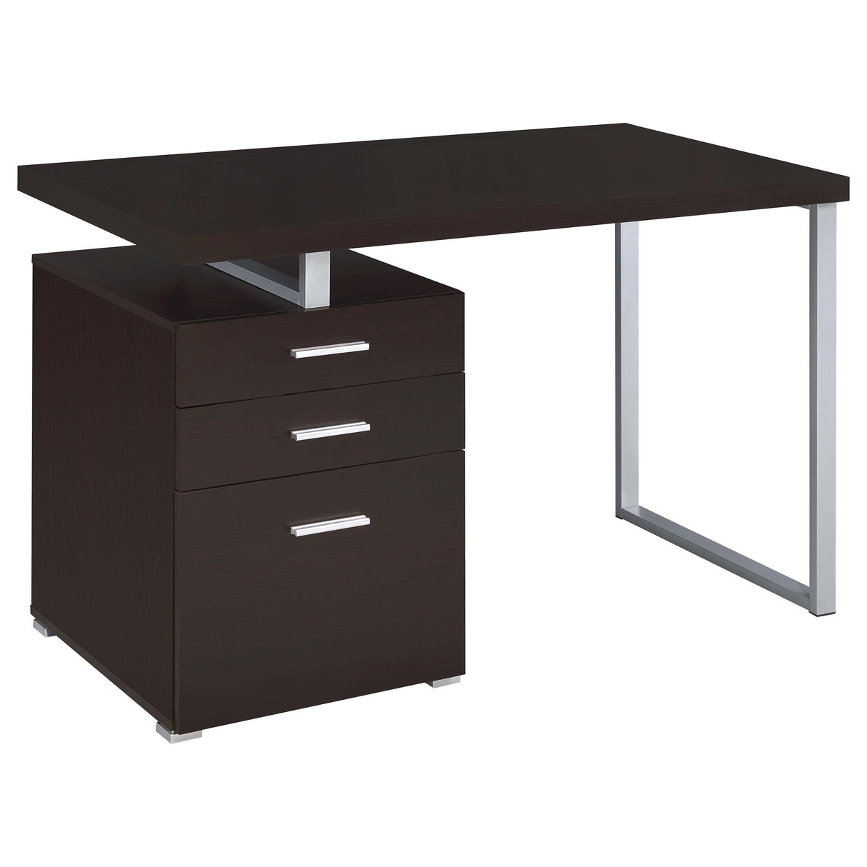 Brennan 3-Drawer Office Desk Cappuccino