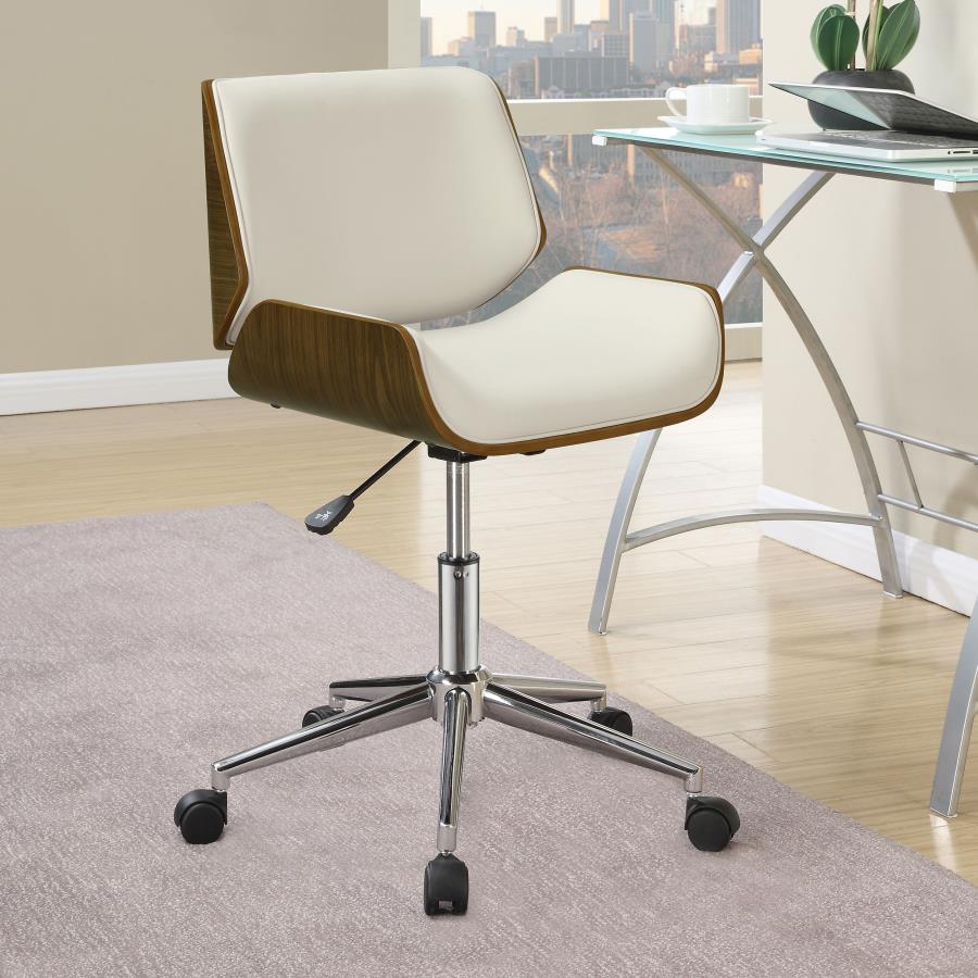 Addington Adjustable Height Office Chair Ecru And Chrome