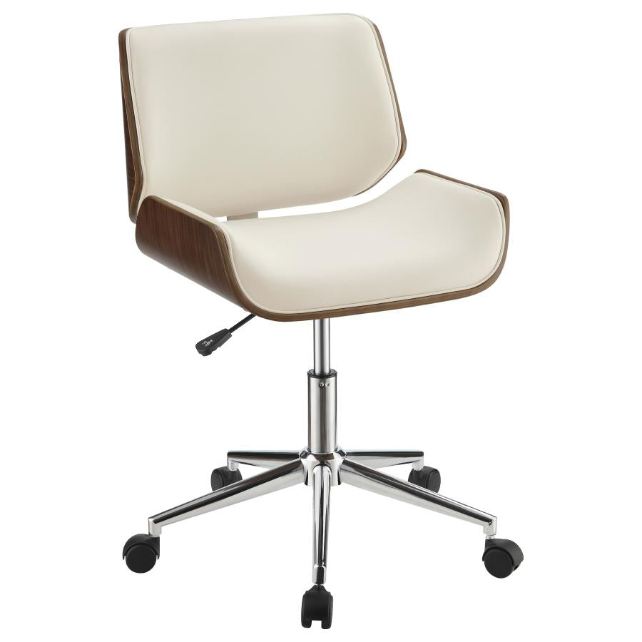 Addington Adjustable Height Office Chair Ecru And Chrome