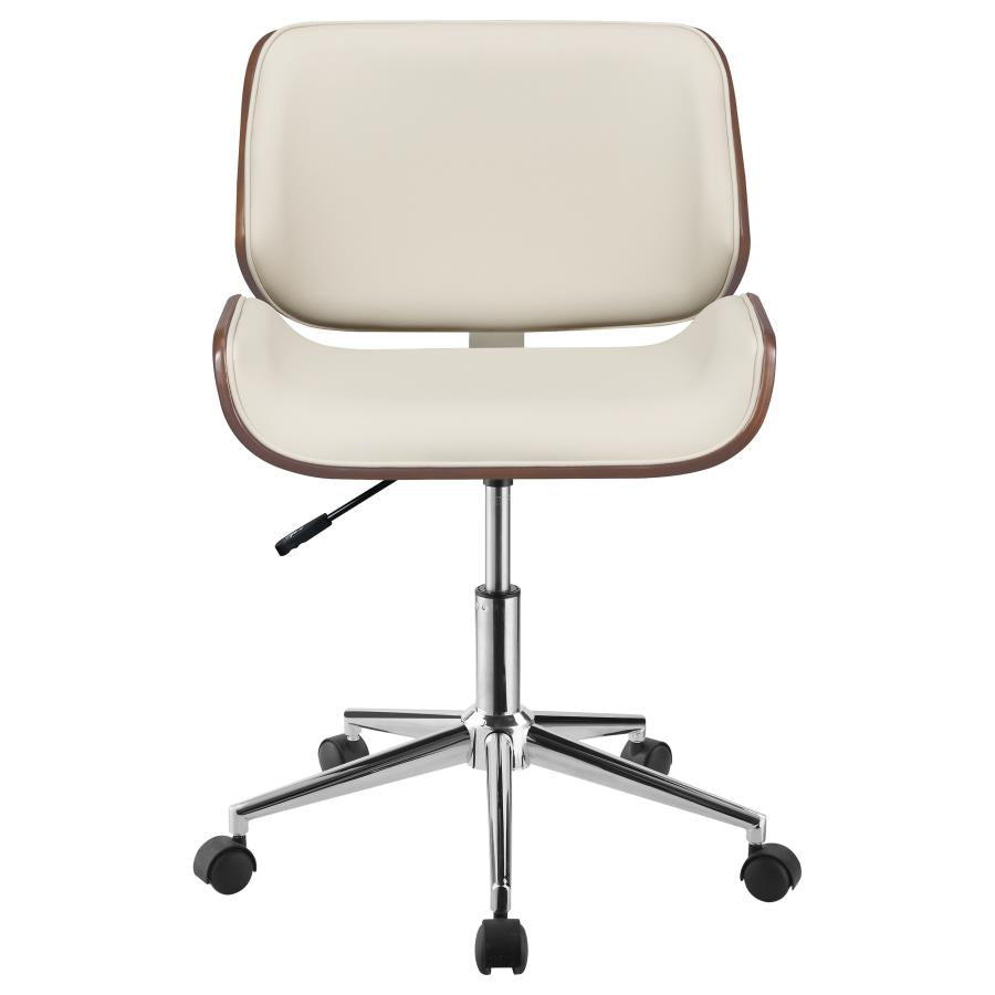 Addington Adjustable Height Office Chair Ecru And Chrome