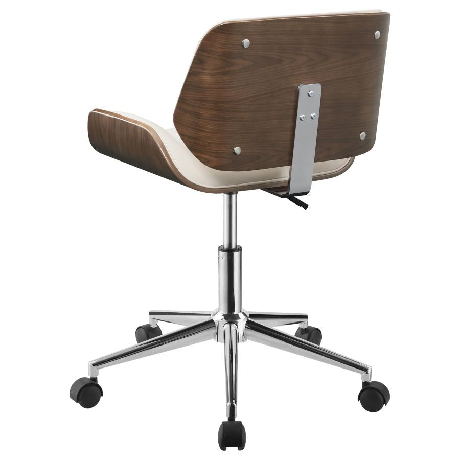 Addington Adjustable Height Office Chair Ecru And Chrome