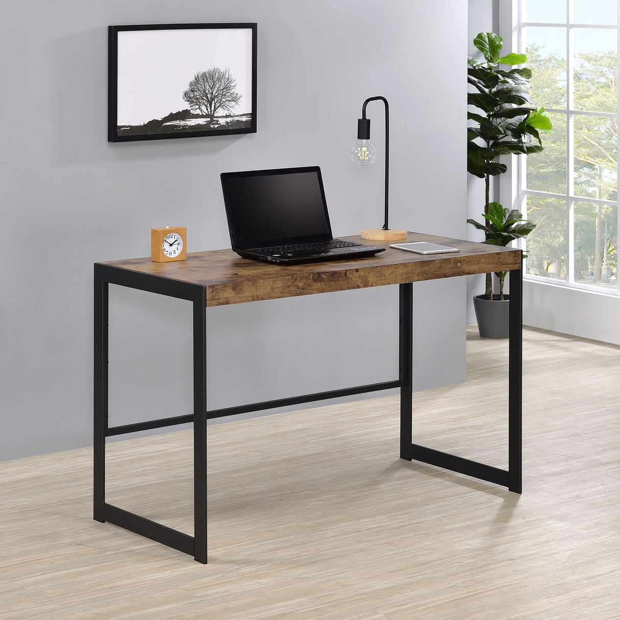Estrella Writing Desk Antique Nutmeg And Gunmetal