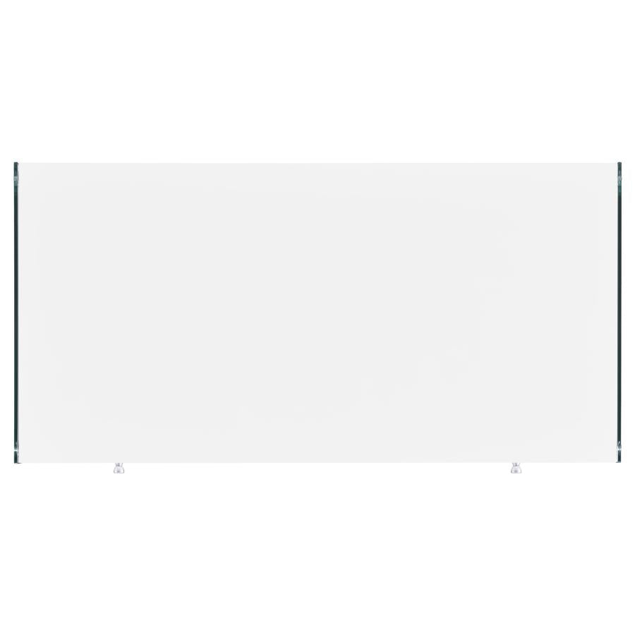 Dobrev 2-Drawer Writing Desk Glossy White And Clear