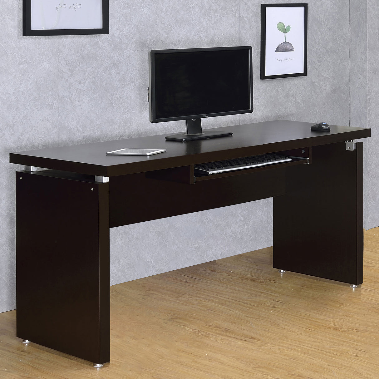 Skylar Computer Desk With Keyboard Drawer Cappuccino