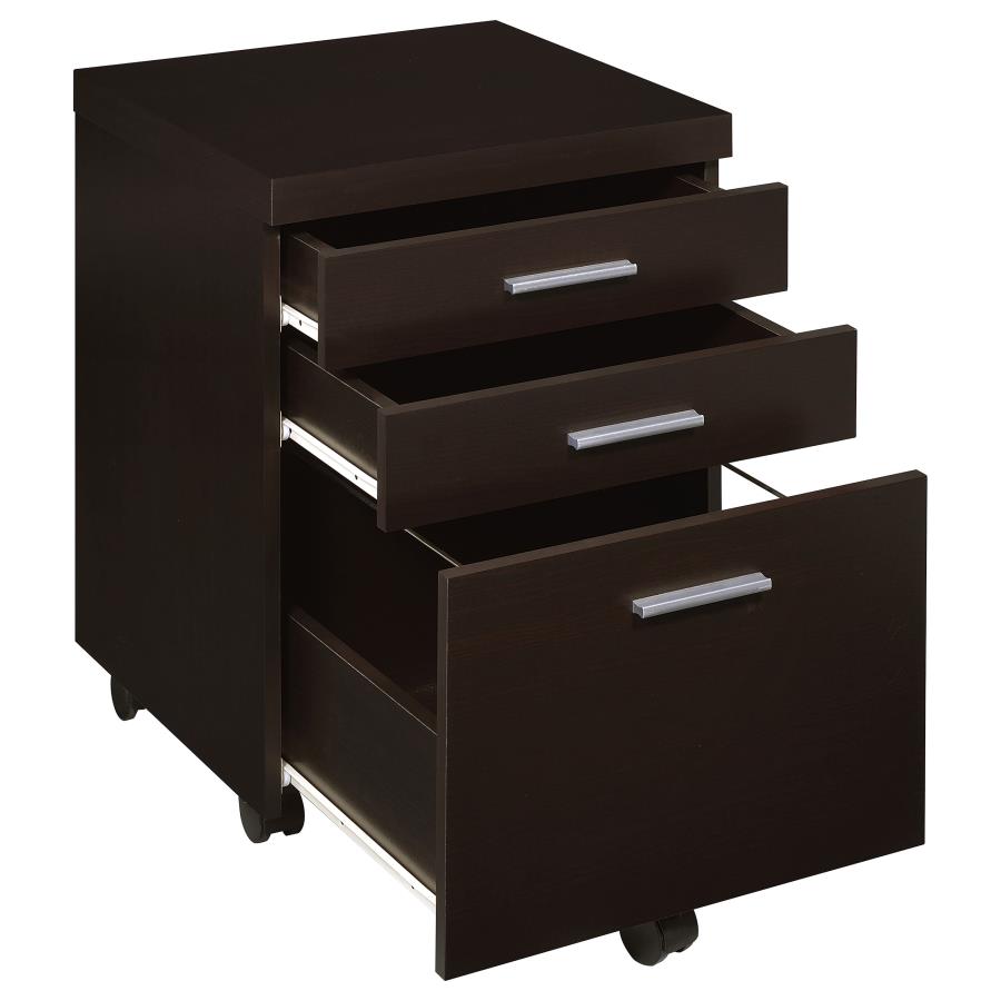 Skylar 3-Drawer Mobile File Cabinet Cappuccino