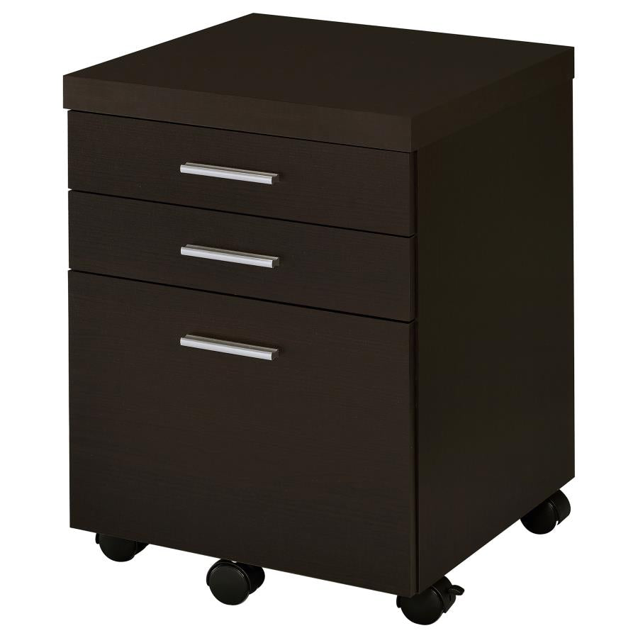 Skylar 3-Drawer Mobile File Cabinet Cappuccino