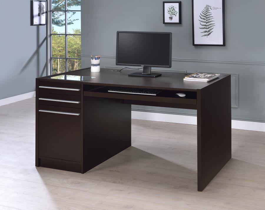 Halston 3-Drawer Connect-It Office Desk Cappuccino